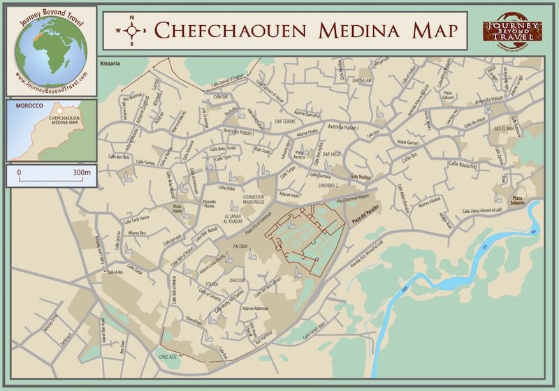 Chefchaouen Morocco map