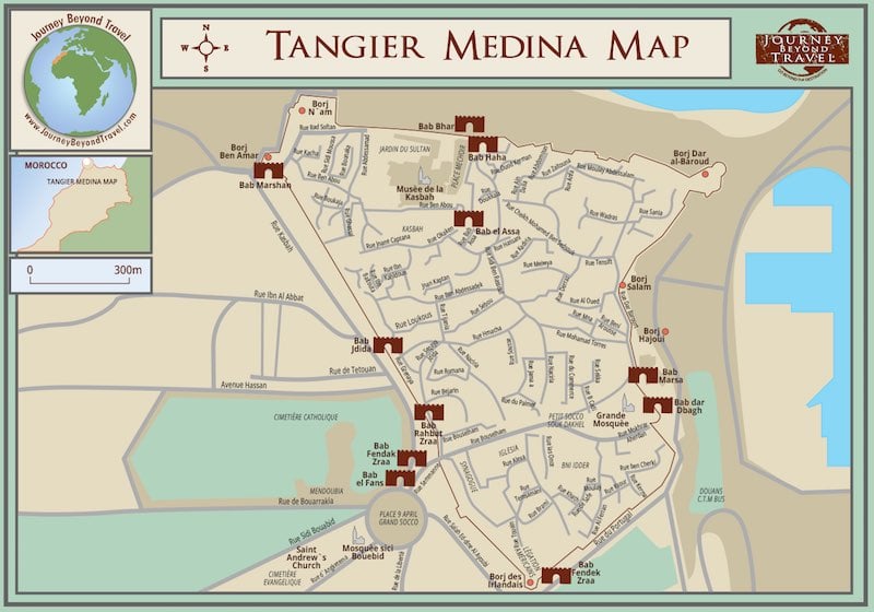 Tangier (Tangiers) map of Morocco