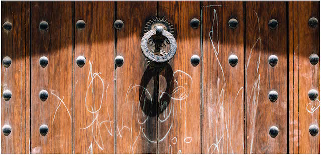 Wooden Door with Knocker Asilah