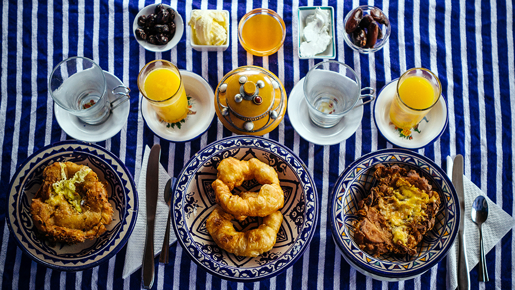 Breakfast table with Sfenj