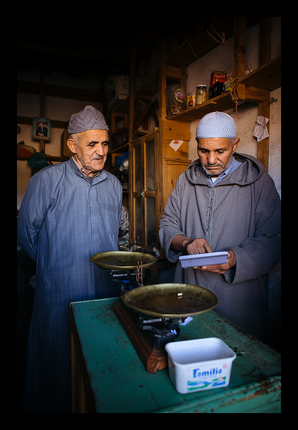 Weighing Saffron for Sale in the Market