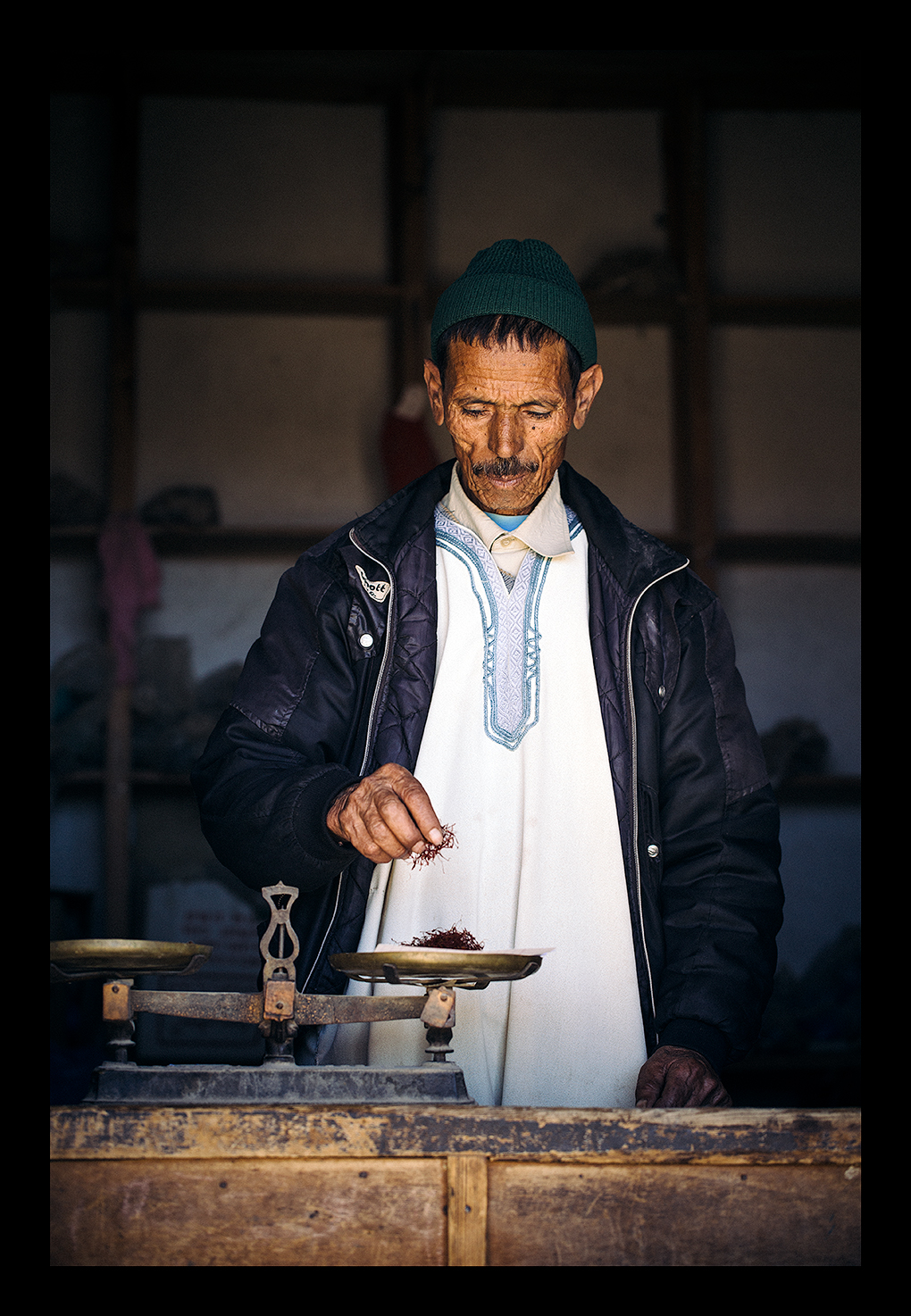 Weighing Saffron in Morocco