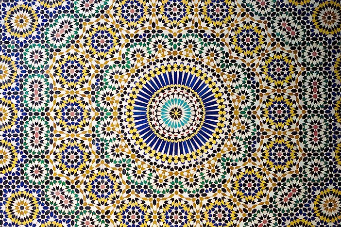 Hand Tiled Zellige Walls in Telouet Kasbah
