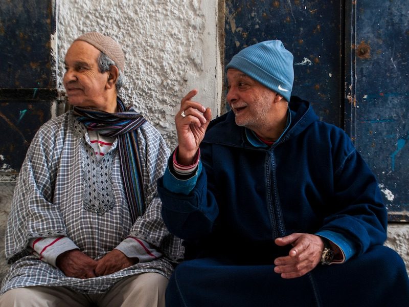 Moroccan Men, Old Moroccan Men, Old Moroccan man, Old friends in Morocco