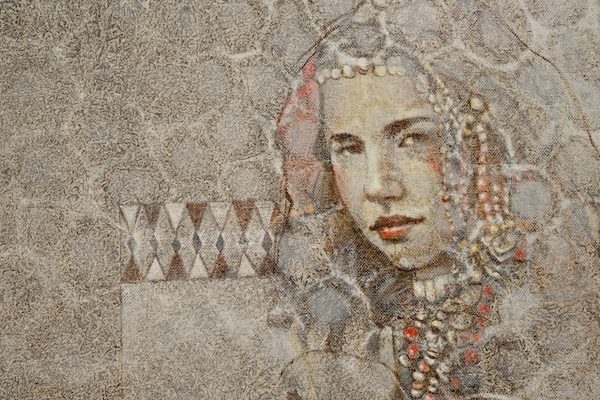 Abdelbasset Bendahamane Untitled detail from the collection of Khalid Belguench in the Villa Harris Museum of Tangier Morocco