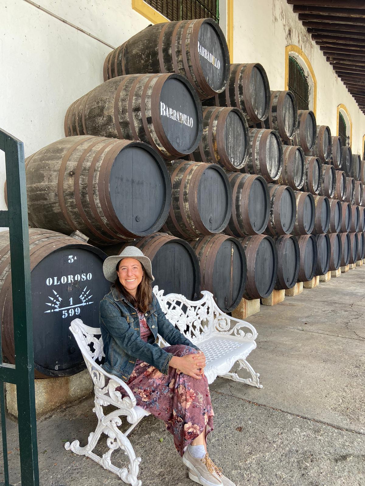 Adriane Anderson in a Bodega near Cadiz